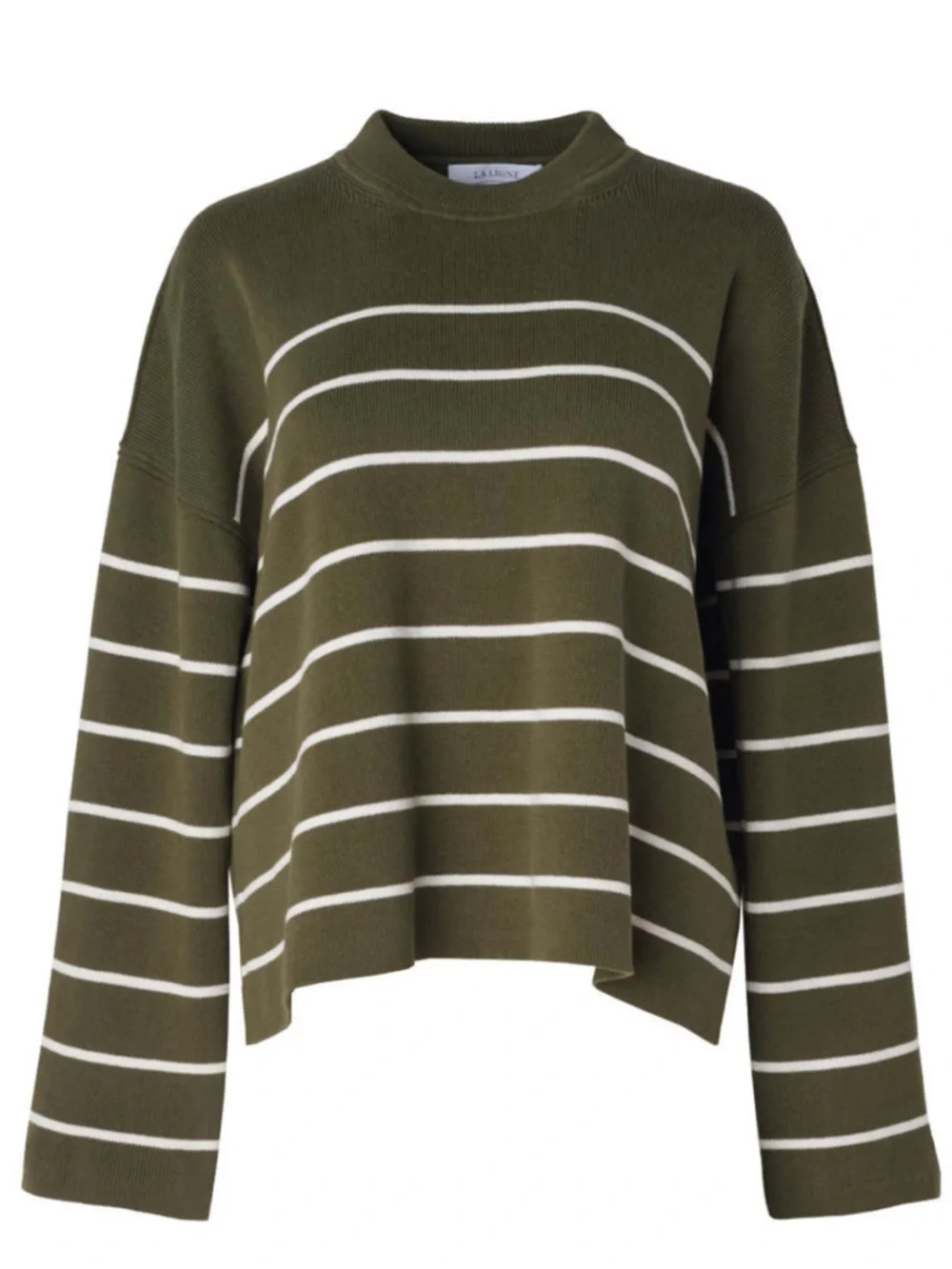 La Ligne Leo Sweater in Olive Stripe Size Medium - Picture 4 of 12